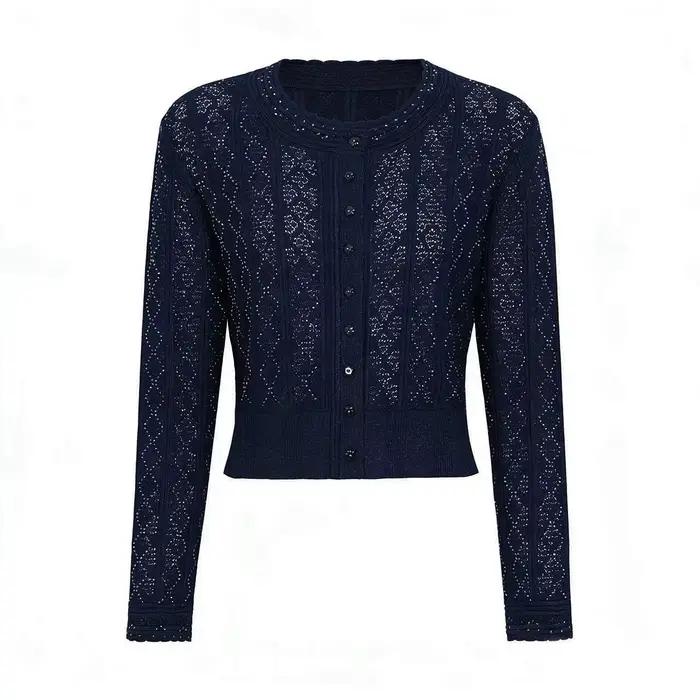 2661 Nouvelle Jupe Mi-longue Femme de Luxe en Tricot Élastique, Style Féminin, Manches Longues, Orné