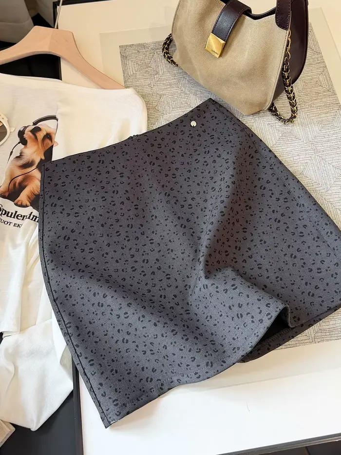 Jupe sexy à imprimé léopard pour femme, nouvelle collection automne, style rétro, taille haute et co