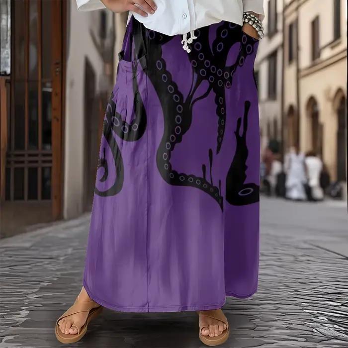 Jupe d'été longueur cheville pour femmes, style Boho, Maxi, mode, robe de mer profonde, poches, déco