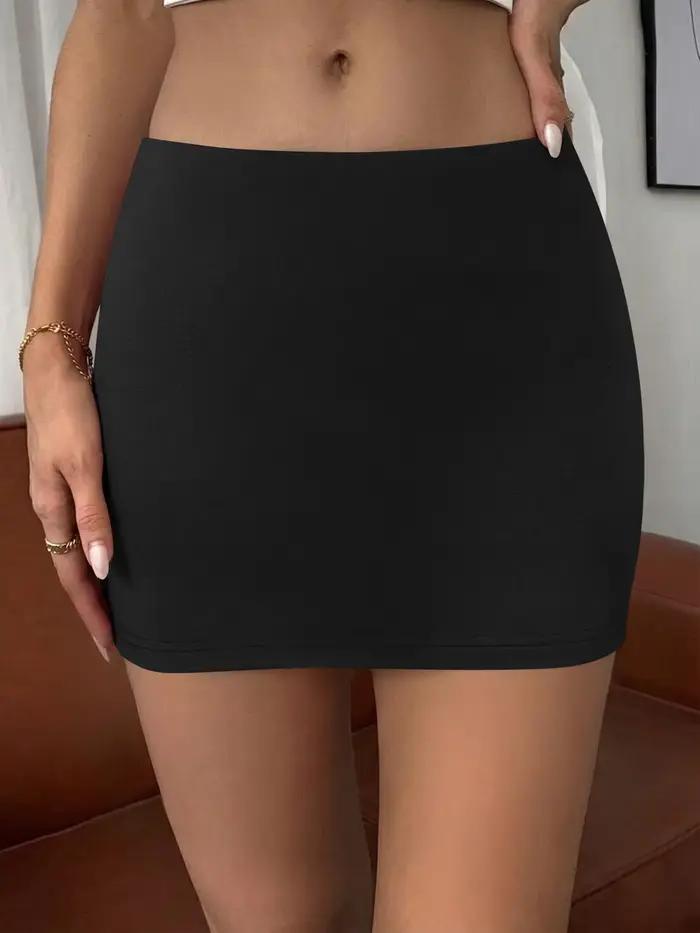Jupe-short crayon unie tendance pour femme, taille haute, mini-jupe moulante avec short intégré, en 