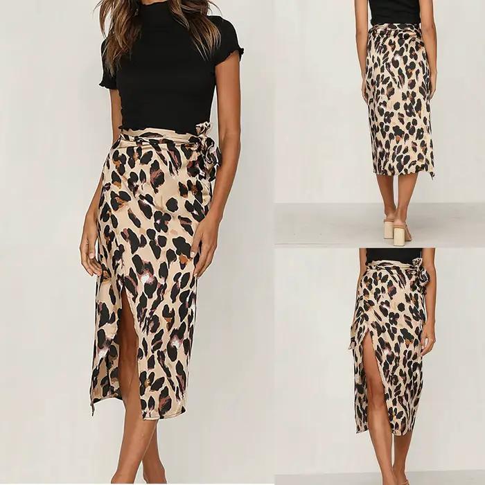 Top Knowing-Jupe en mousseline de soie léopard pour femme, style coréen, vêtements pour femmes, quot