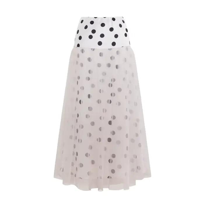 AEL Original French Elegant A Swing Skirt 2026 Nouvelle Jupe d'été ample en maille à pois pour femme