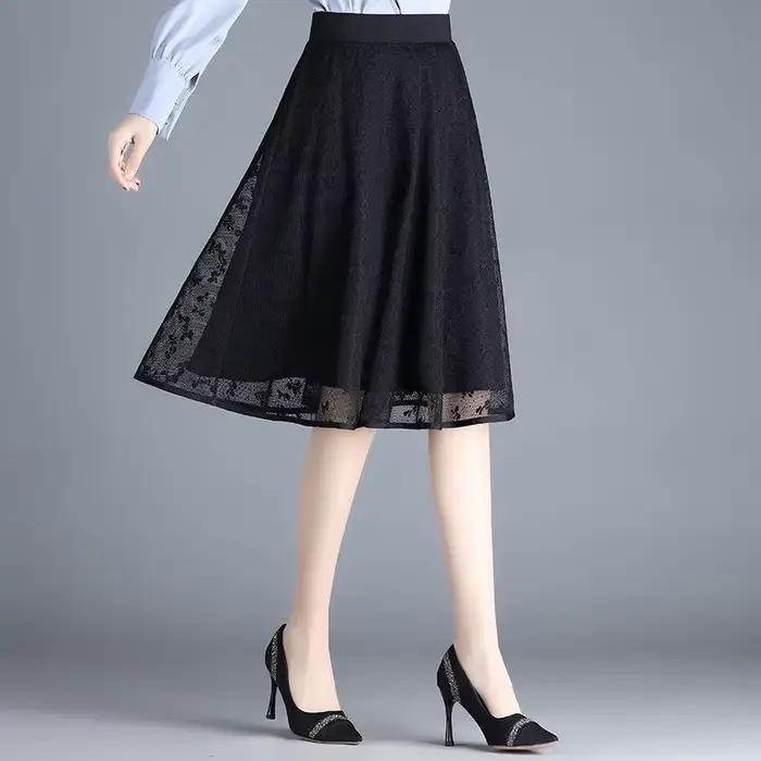 Jupes en gaze élégantes à couleur unie et à empiècements, vêtements pour femmes, nouvelle collection