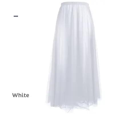 Longue jupe trapèze en mousseline de soie pour femme, tutu en tulle, bandage de ballet, jupe longue 