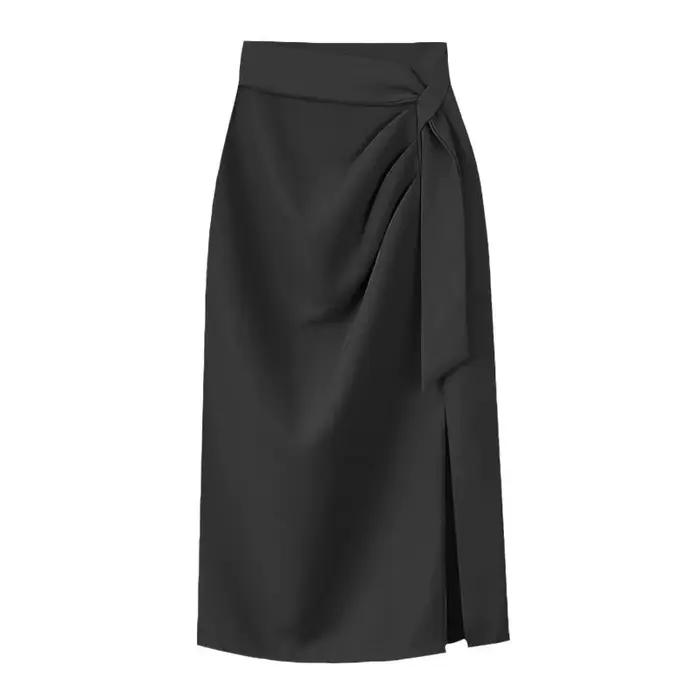 Nouvelle jupe Midi pour femmes, mi à longue, jupe de costume trapèze taille haute, jupe décontractée