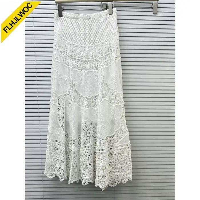 Jupes bohèmes ajourées style Mori Girls, rétro vintage, magnifiques fleurs au crochet, romantiques, 