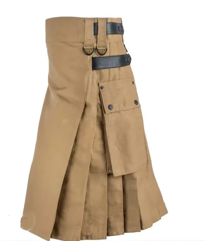 Jupes pour hommes, grande taille, noires, style écossais, plissées, avec poches, tactiques, courtes