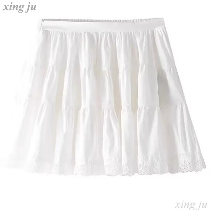 Jupe gâteau trapèze en dentelle blanche pour femmes, Costume de danse Jazz, vêtements de Concert Kpo