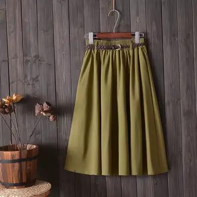 Jupe plissée mi-longue avec ceinture pour femme, taille haute, style coréen, collection été 2020