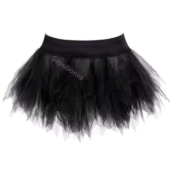 Mini jupe tutu en tulle nickel é pour femme, jupe bouffante plissée, corset assressenti, mode sexy, 