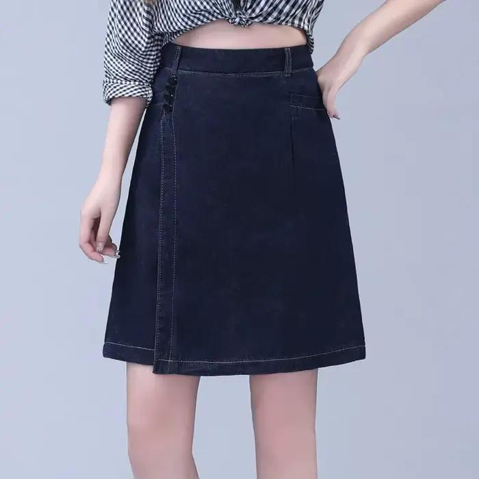 Jupe en jean cinq points pour femme, pantalon large quatre points fin d'été, nouveau short ample tai
