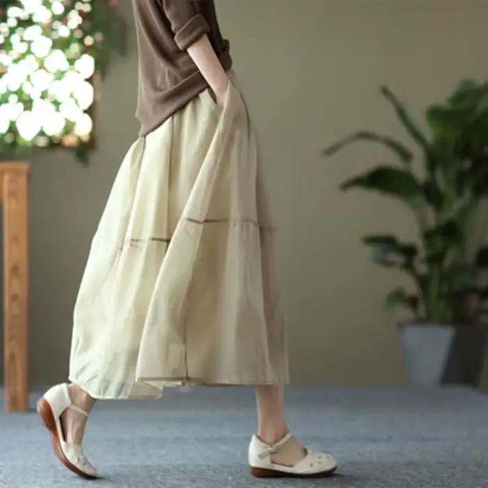 Jupe maxi longue avec poche pour femme, jupes potelées pour femme, nouveau en ligne A, modeste, luxe