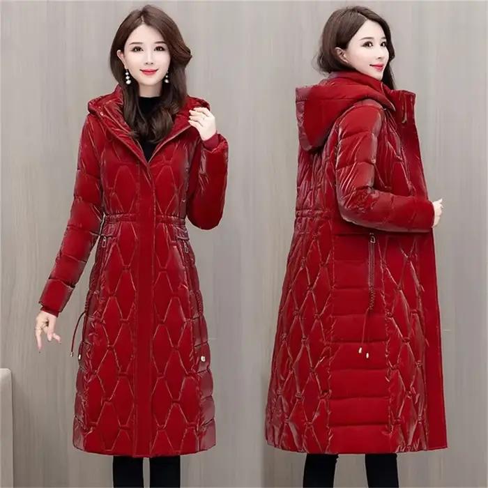 Manteau d'hiver pour femme, mode coréenne, grande taille, capuche, coupe-vent, chaud, parkas longues