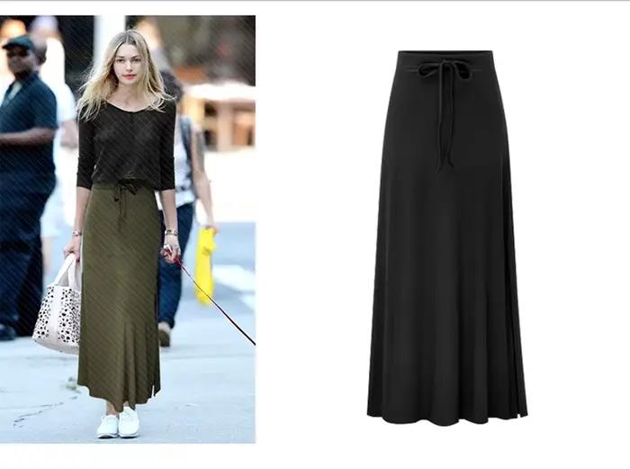 Jupe longue en coton pour femmes, grande taille 6XL, Maxi, taille haute, coupe trapèze