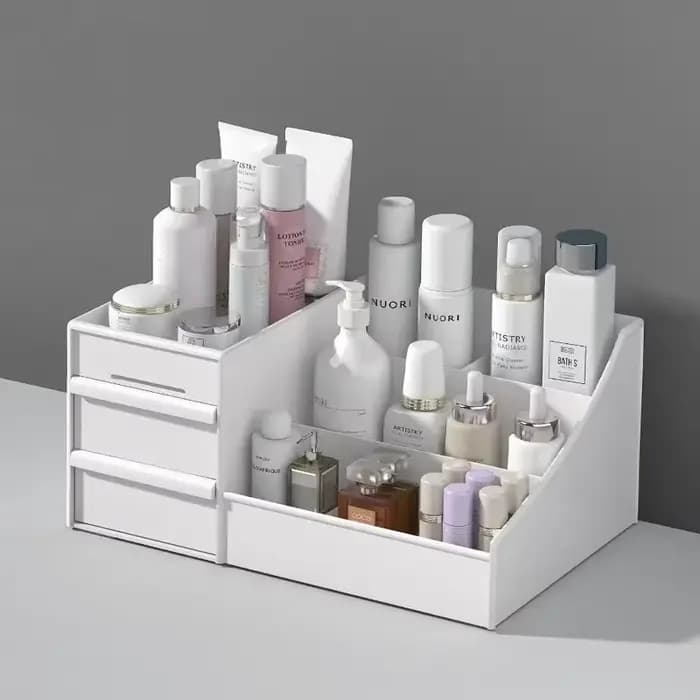 Tiroir en plastique, boîte de rangement de maquillage, étagère de finition pour dortoir, cosmétiques