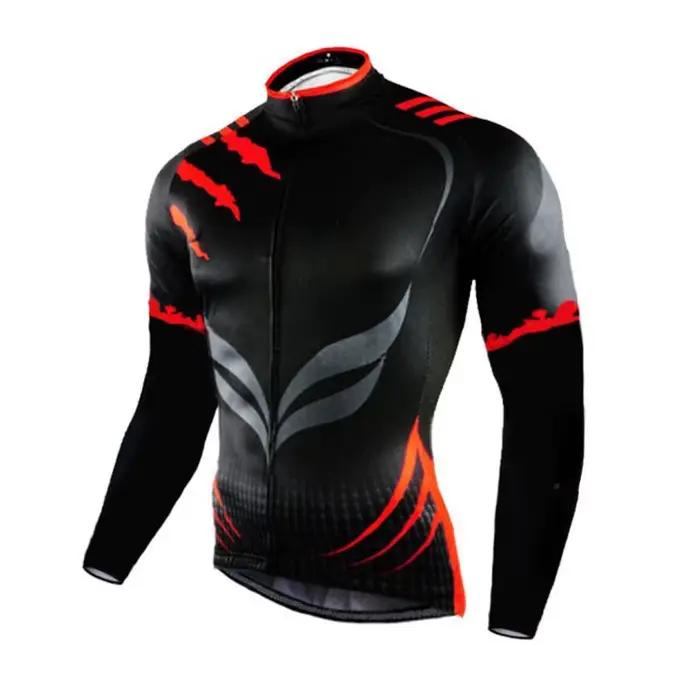 Équipe de cyclisme Maillot de cyclisme pour hommes Ensemble à manches longues Vêtements de vélo VTT 