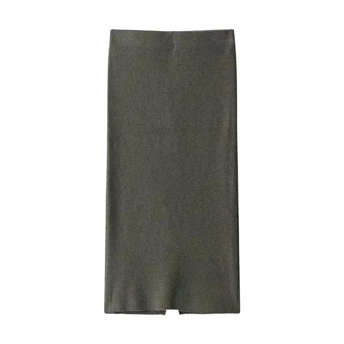 Ensemble jupe Cardigan tricoté à carreaux pour femmes, manches longues, simple boutonnage, pull Slim