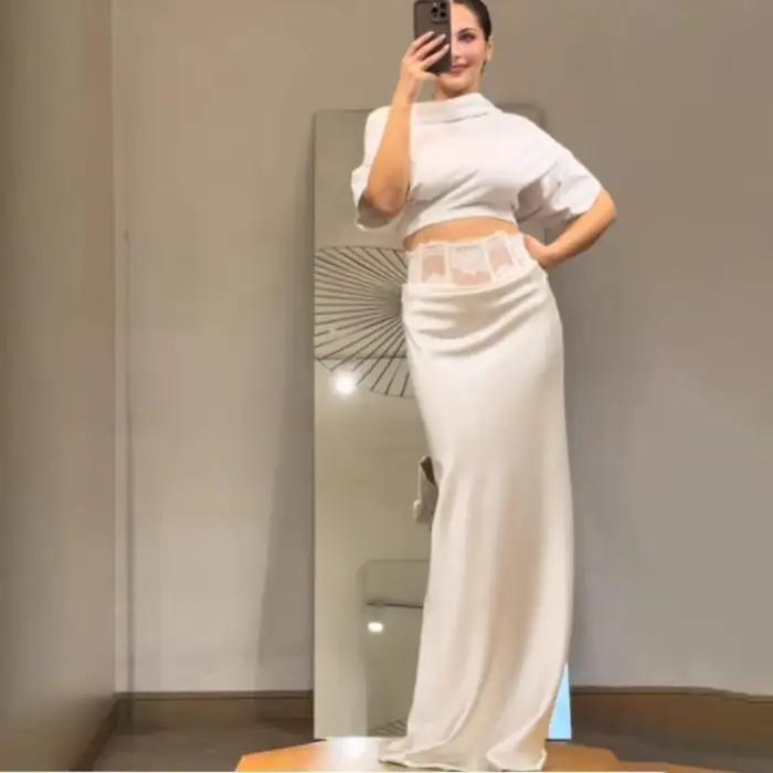 Jupe trompette taille haute en dentelle sexy, jupe florale ajustée et tendance, collection Printemps