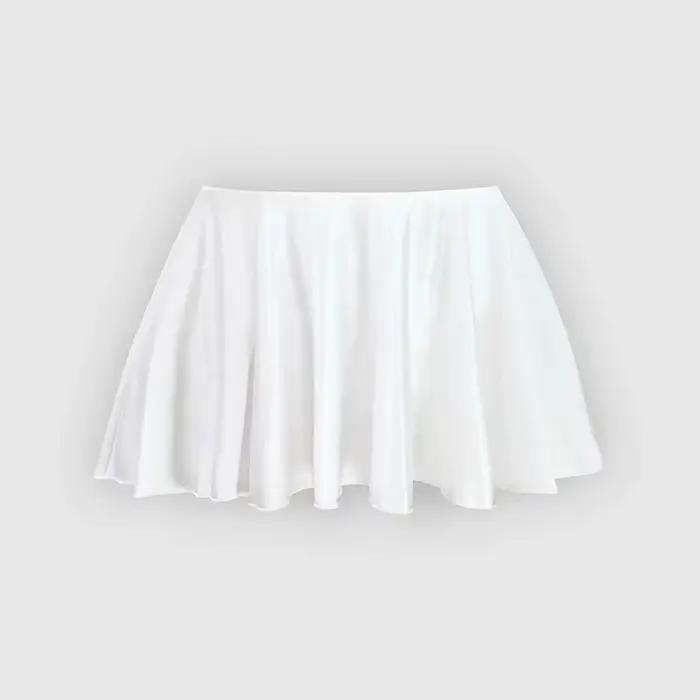 Jupe patineuse trapèze plissée et évasée pour femmes, mode décontractée, longueur mi-cuisse, couleur