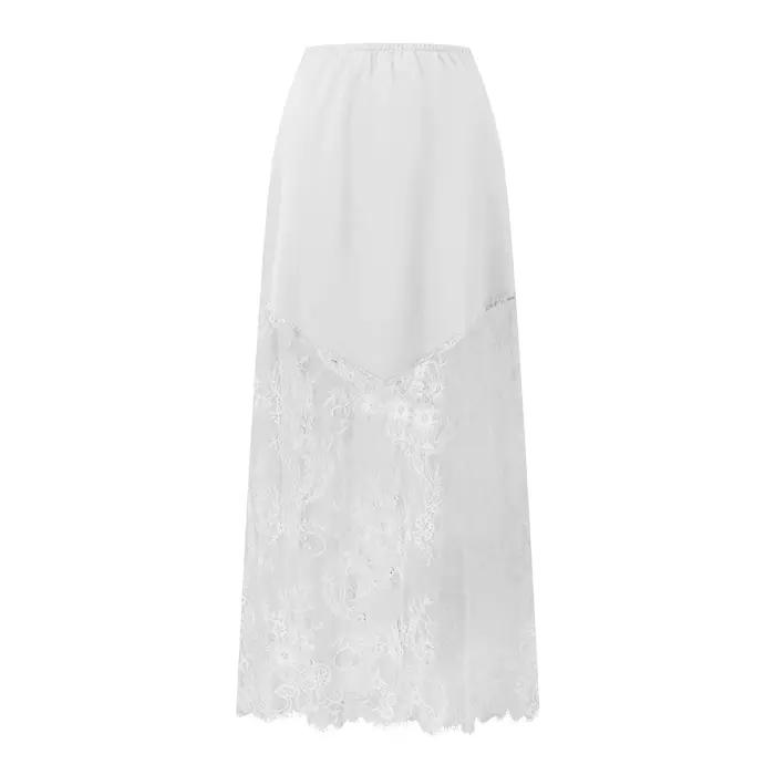 Jupes longues pour femmes, jupes en dentelle florale, taille élastique, jupes décontractées tendance