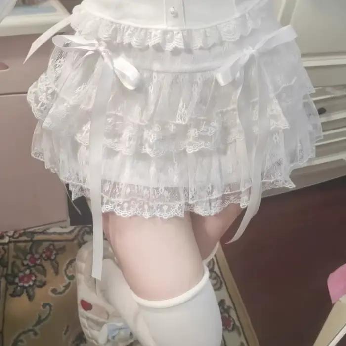 Jupe gâteau en dentelle blanche, jupe bouffante en maille taille haute pour Ballet, nouvelle collect