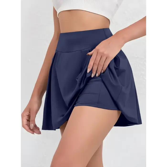 Jupe d'été Simple pour femmes, demi-jupe de couleur unie, taille haute, haute élasticité, adaptée au
