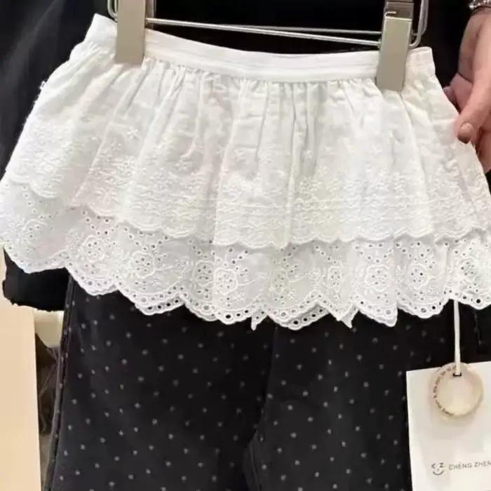 Jupe en dentelle florale en coton pour bébés filles, vêtements de princesse pour tout-petits, vêteme