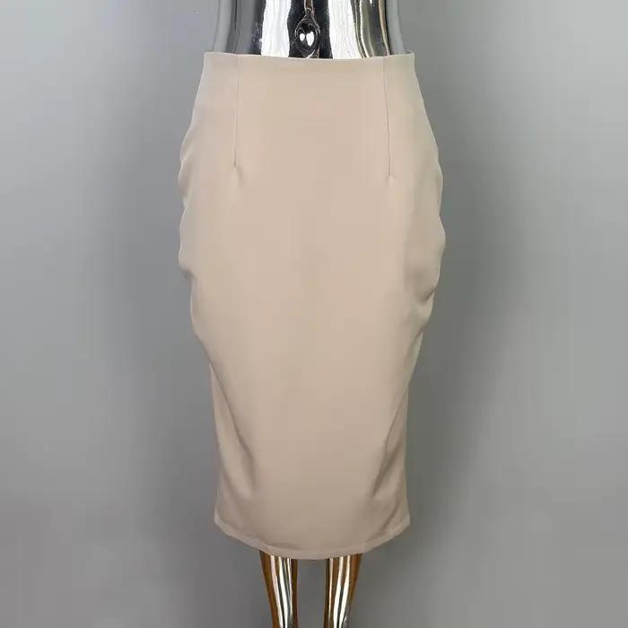 Dongdaemun coréen taille haute plissée minceur Sexy demi-longueur jupe femmes à la mode affaires déc
