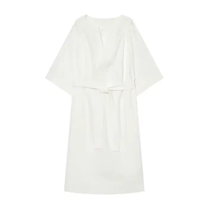 Robe midi pour femme à col en V et ceinture, nouvelle collection été 2026, style kimono, longue tuni