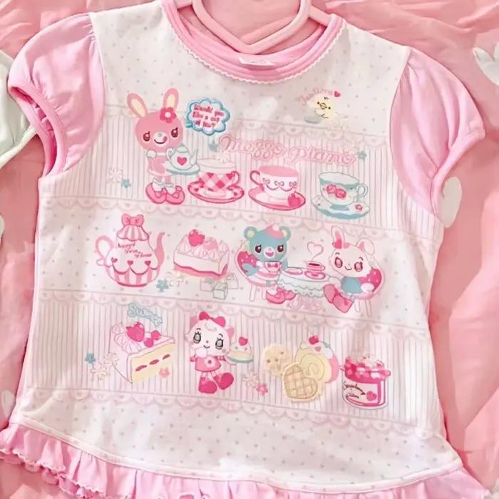 Jupe mi-longue japonaise Kawaii pour femme, taille haute, à volants superposés, style gâteau, décont