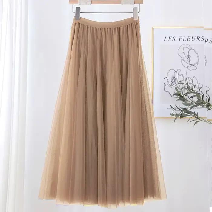 Jupe longue évasée plissée taille haute pour femme, style évasé, coupe trapèze, grande jupe évasée à