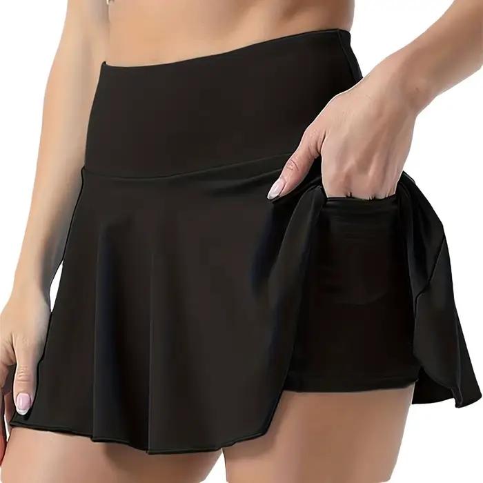 Jupes de tennis plissées avec contrôle du ventre, poches intégrées, style croisé, shorts intégrés, p