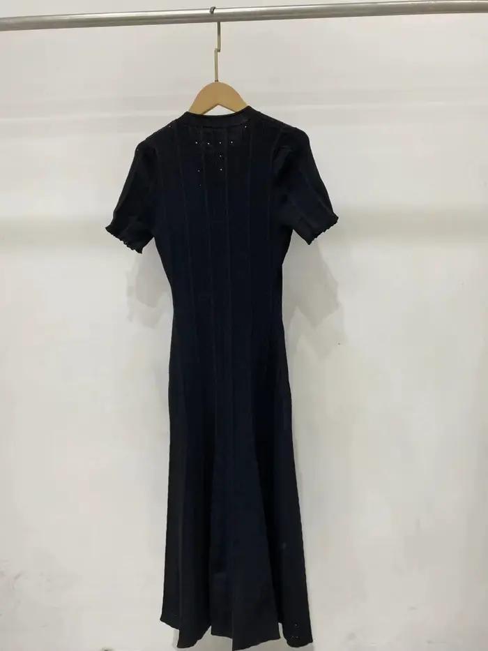Robe longue tricotée Orange à simple boutonnage pour femmes, nouvelle mode printemps été 2021, col r