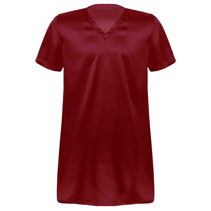 Hommes femmes Satin chemise de nuit col en V à manches courtes vêtements de nuit vêtements de nuit H