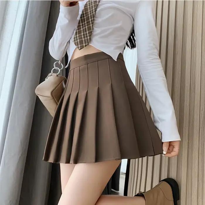 Nouvelle jupe de Tennis de Fitness et de sport pour femmes, taille haute et amincissante, faux panta