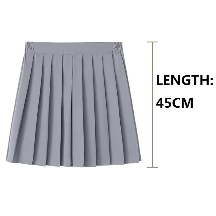 Preppy noir XS - 5XL Mini jupe plissée courte femmes été automne uniforme taille haute jupes genou l