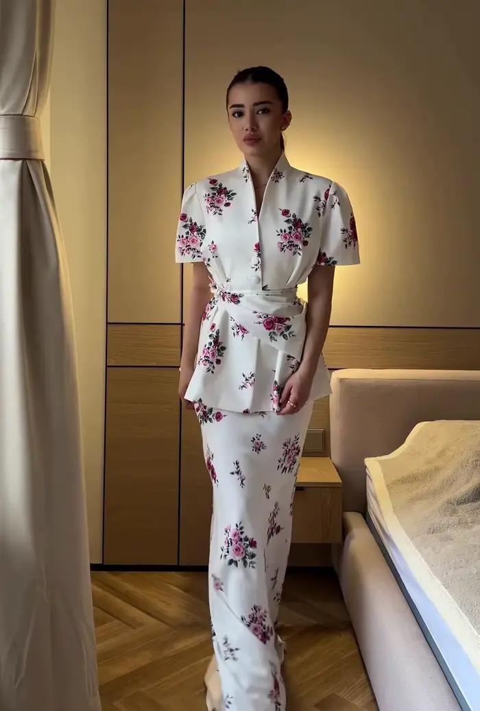 Ensemble jupe et haut pour femme, 2 pièces, hauts à manches longues col en V, jupes sirène coupe tra