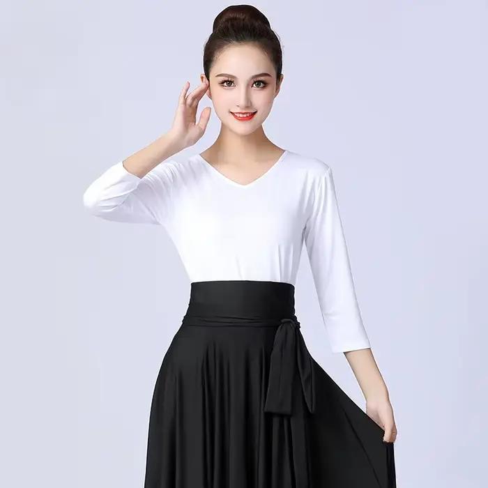 Jupe de danse espagnole pour femmes, robe longue de danse du ventre, grande jupe pivotante, dégradé 
