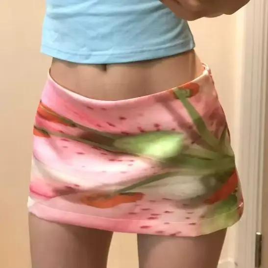 Jupe mini trapèze esthétique Y2k, imprimé rose, streetwear, Saldas Mujer Moda 2026, Harajuku, fermet