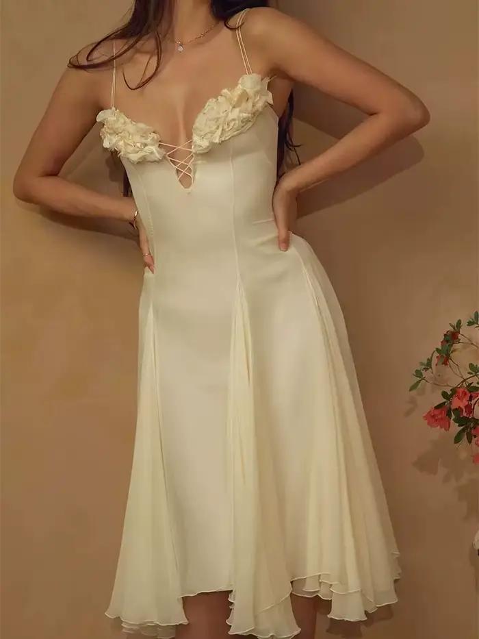 Robe de soirée dos nu à motifs floraux, élégante robe longue pour femmes, col en V, anniversaire, ét