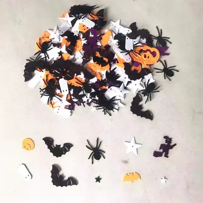 10 g/paquet d'araignées mixtes citrouille chauve-souris sorcière Ghos paillettes fête d'halloween br