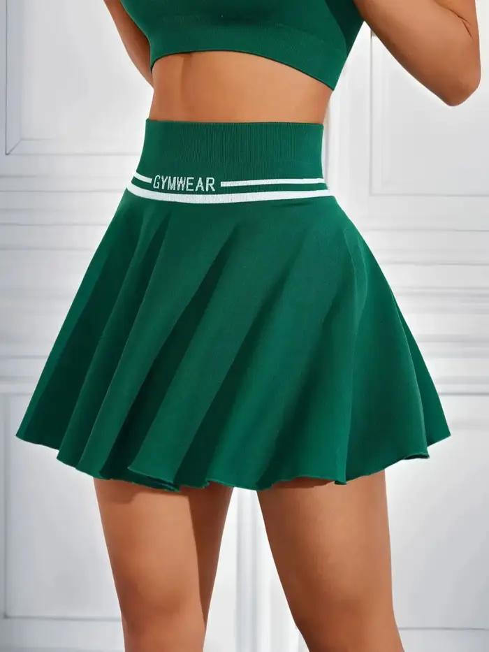 Jupe plissée taille haute, jupe de sport légère, pantalon pour femmes, demi-jupe de couleur unie ave