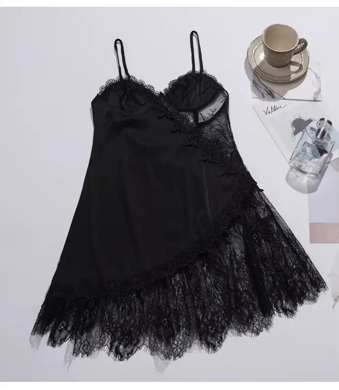 Chemise de nuit sexy en dentelle pour femmes, lingerie française, vêtements pour la maison, robe de 