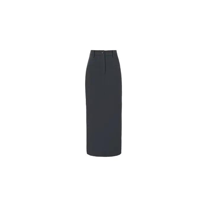 Jupes longues pour femmes, vêtements minimalistes, fente latérale, tempérament pur, élégant, Vintage