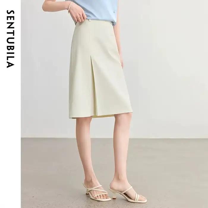 SENTUBILA jupe d'été pour femmes, taille élastique, Tube droit, gris foncé, jupes courtes, vêtements