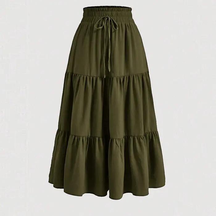 Jupe florale rétro nouveau Style coréen taille haute plissée jupe trapèze mode décontracté bureau da