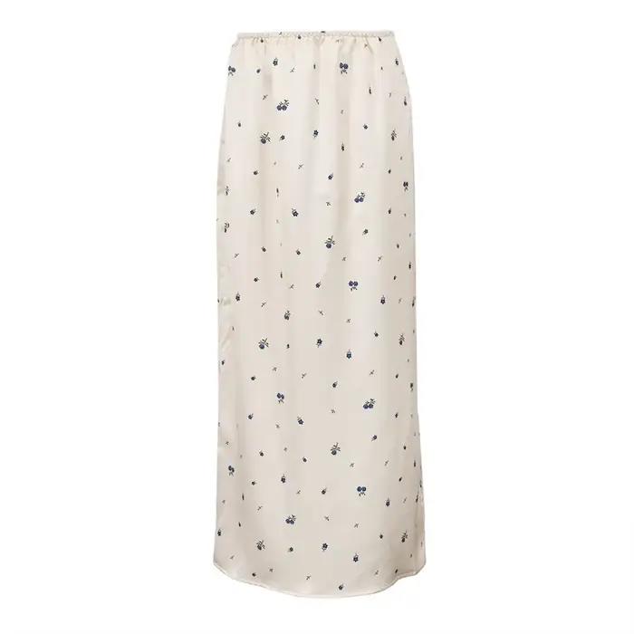 Jupe en satin pour femme, nouvelle collection été, imprimée, taille haute, style professionnel chic