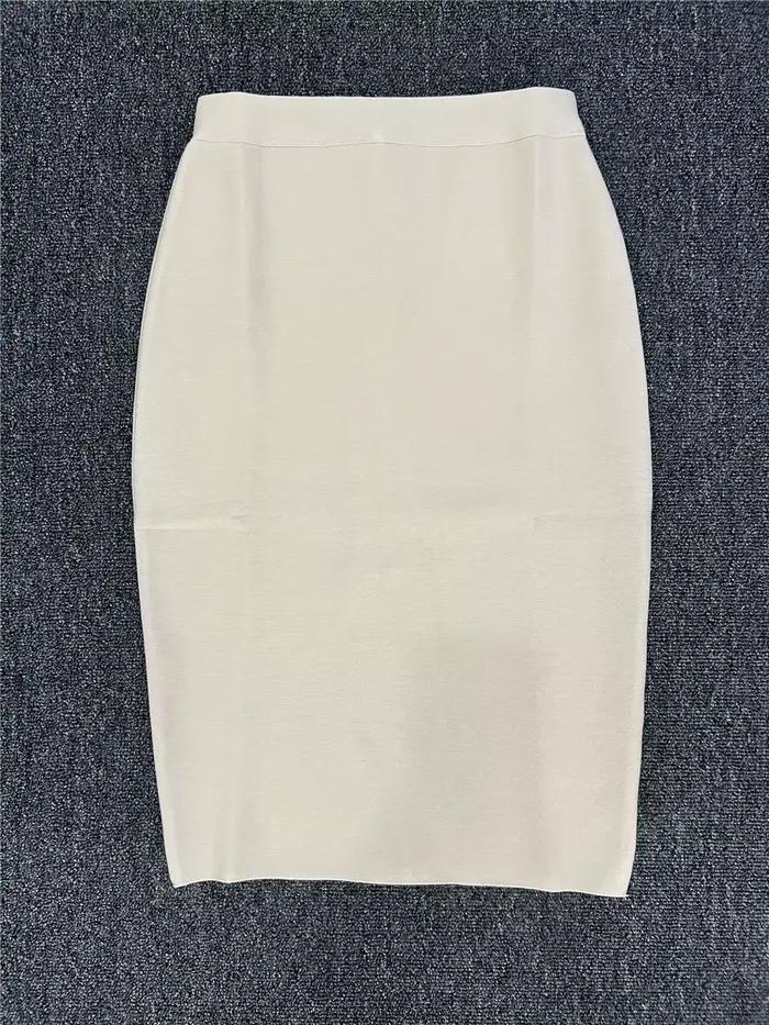 Jupes à bandes d'été longueur genou 60CM pour femmes, couleur bonbon, moulante, crayon, élégante, bu