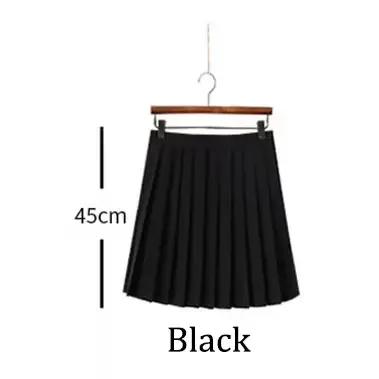 Jupes plissées noires/bleu foncé pour femmes, courtes et longues, pour filles, taille haute, jupes j