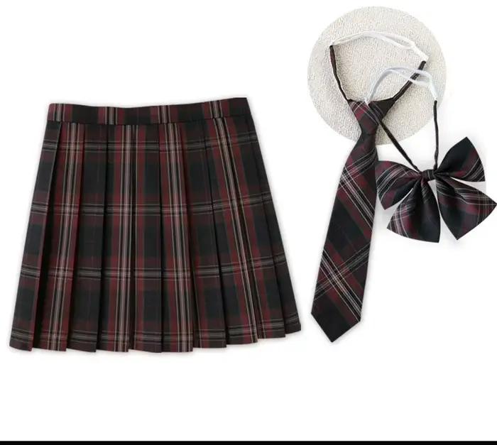 Nouvelle Jupe plissée pour femmes Mini jupes école japonaise taille haute Kawaii mignon gris Jupe à 